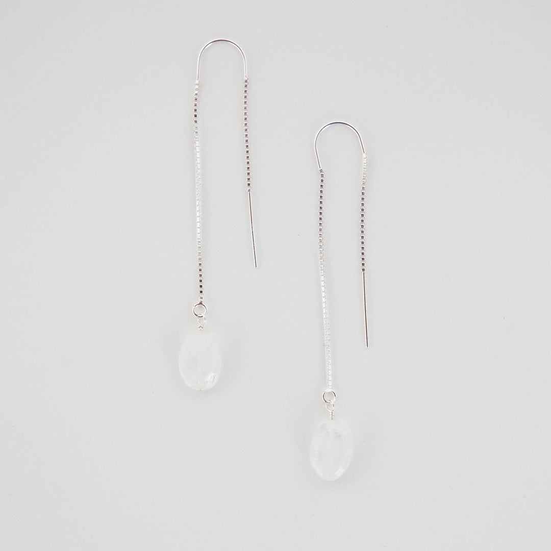 Moonstone Threader Earrings