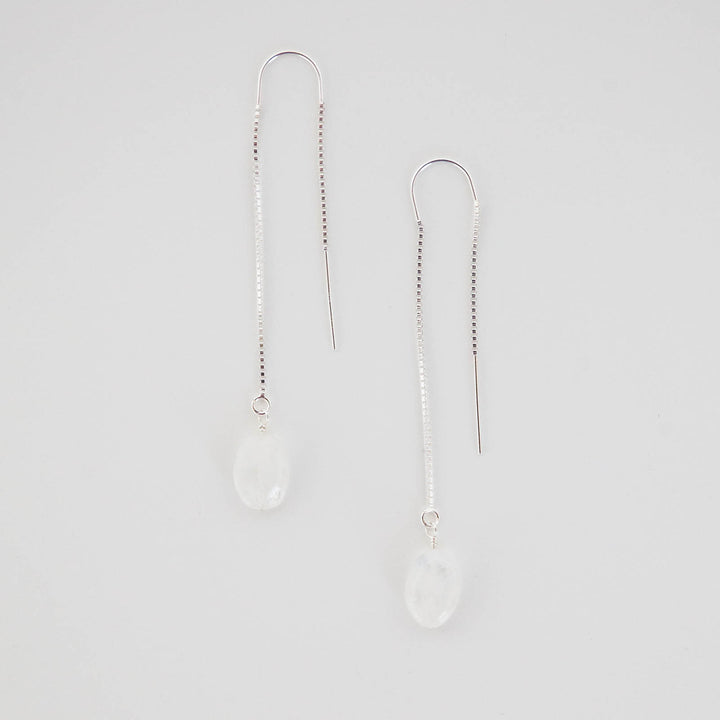 Moonstone Threader Earrings