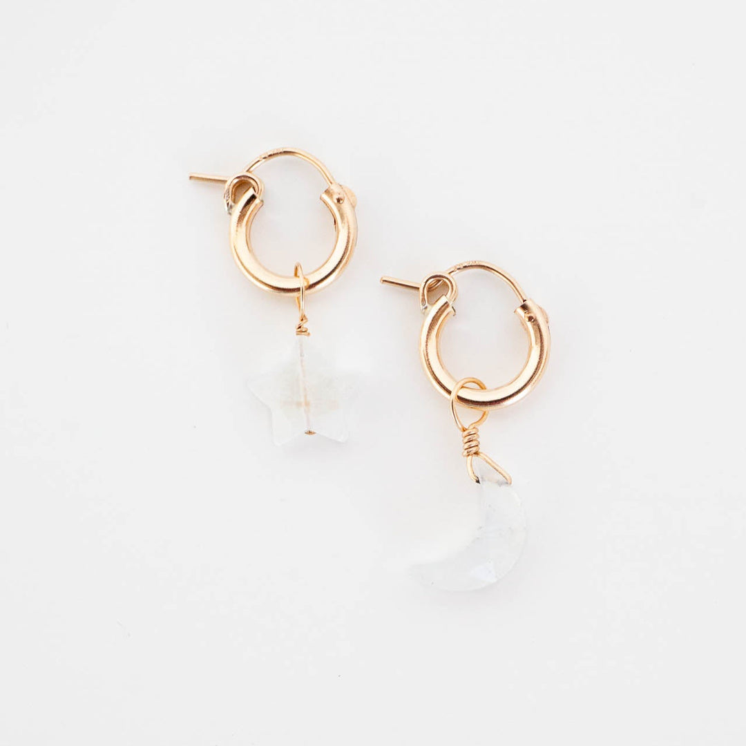 Moonstone Celestial Hoops