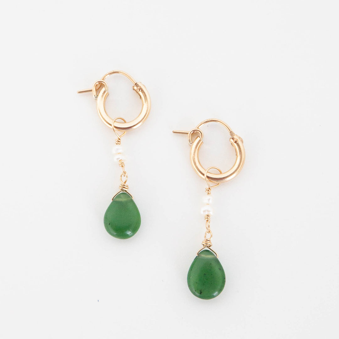 Jade and Pearl Orion Hoops