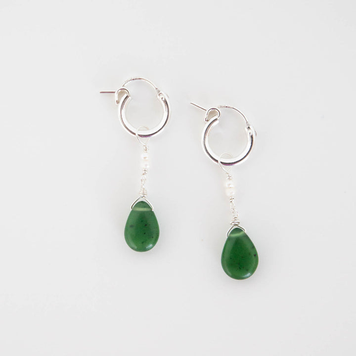 Jade and Pearl Orion Hoops