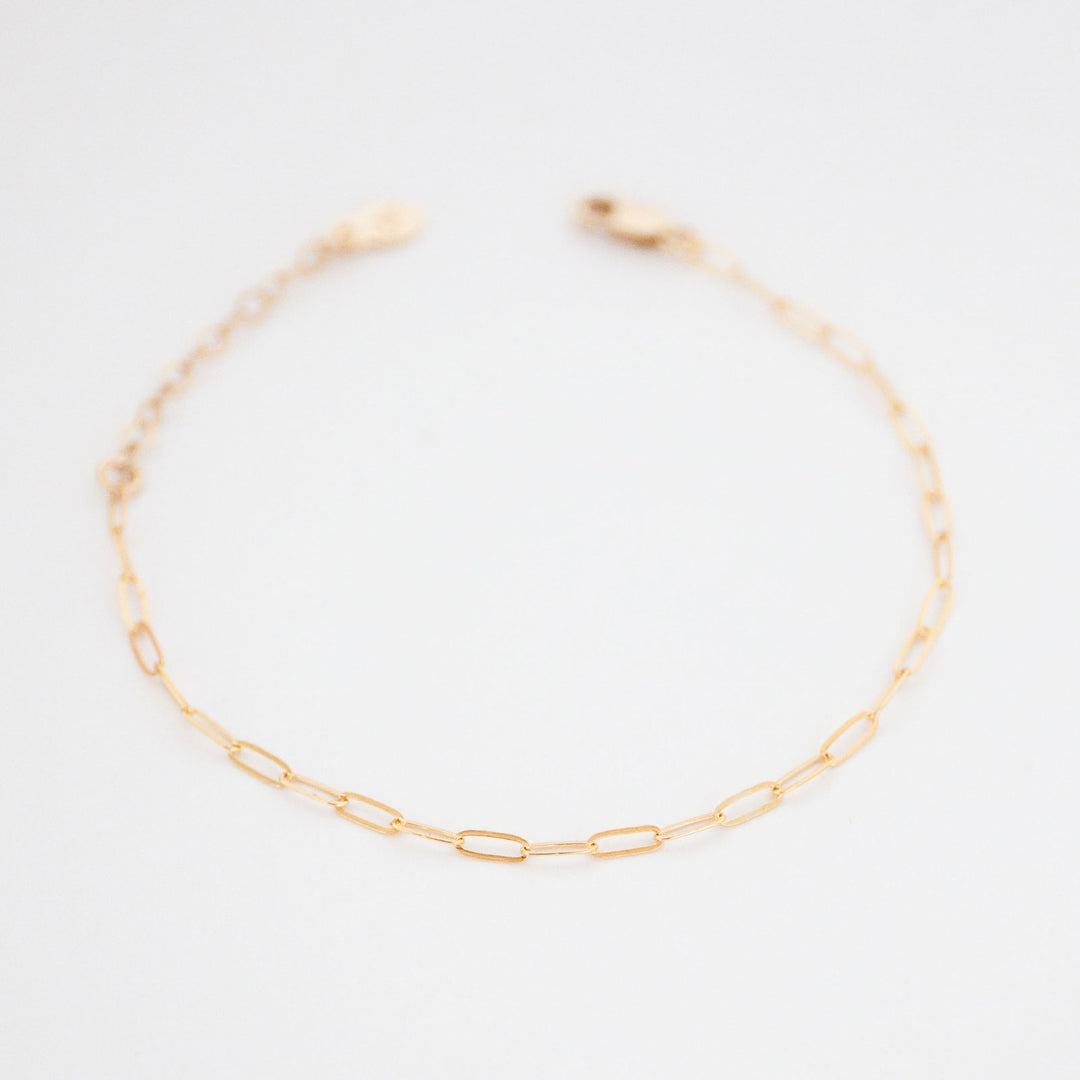 Drawn Chain Bracelet - 14K Solid Gold