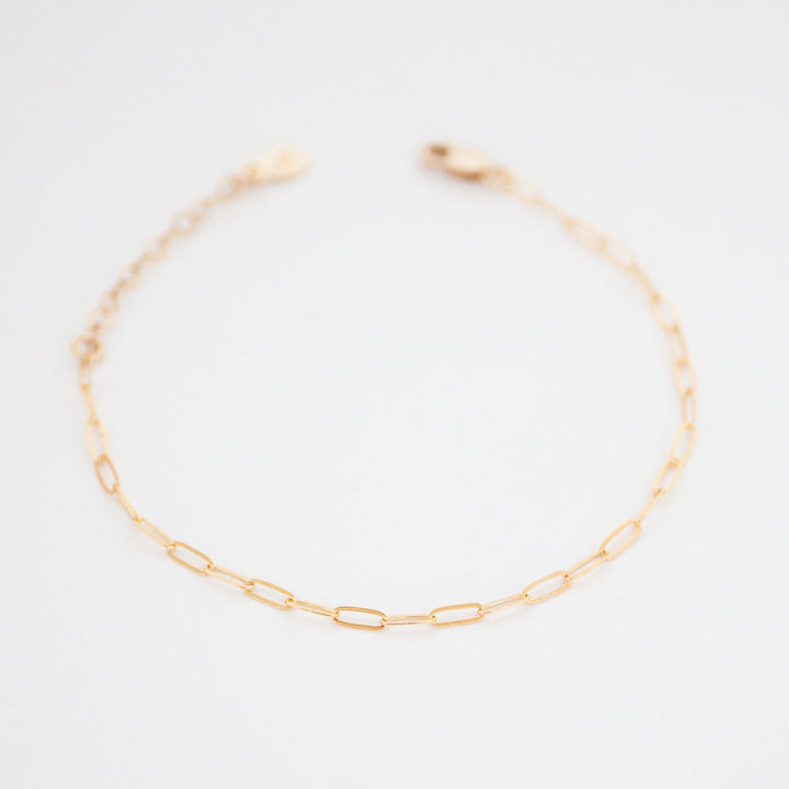 Drawn Chain Bracelet - 14K Solid Gold