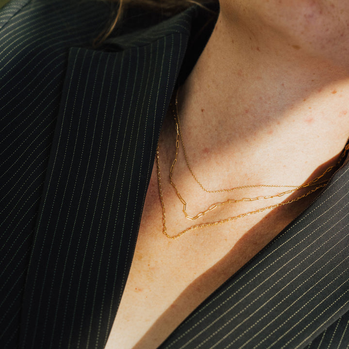 Drawn Chain Necklace - 14K Solid Gold