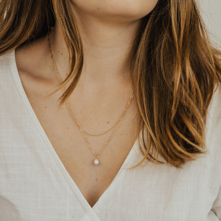 Drawn Chain Necklace - 14K Solid Gold