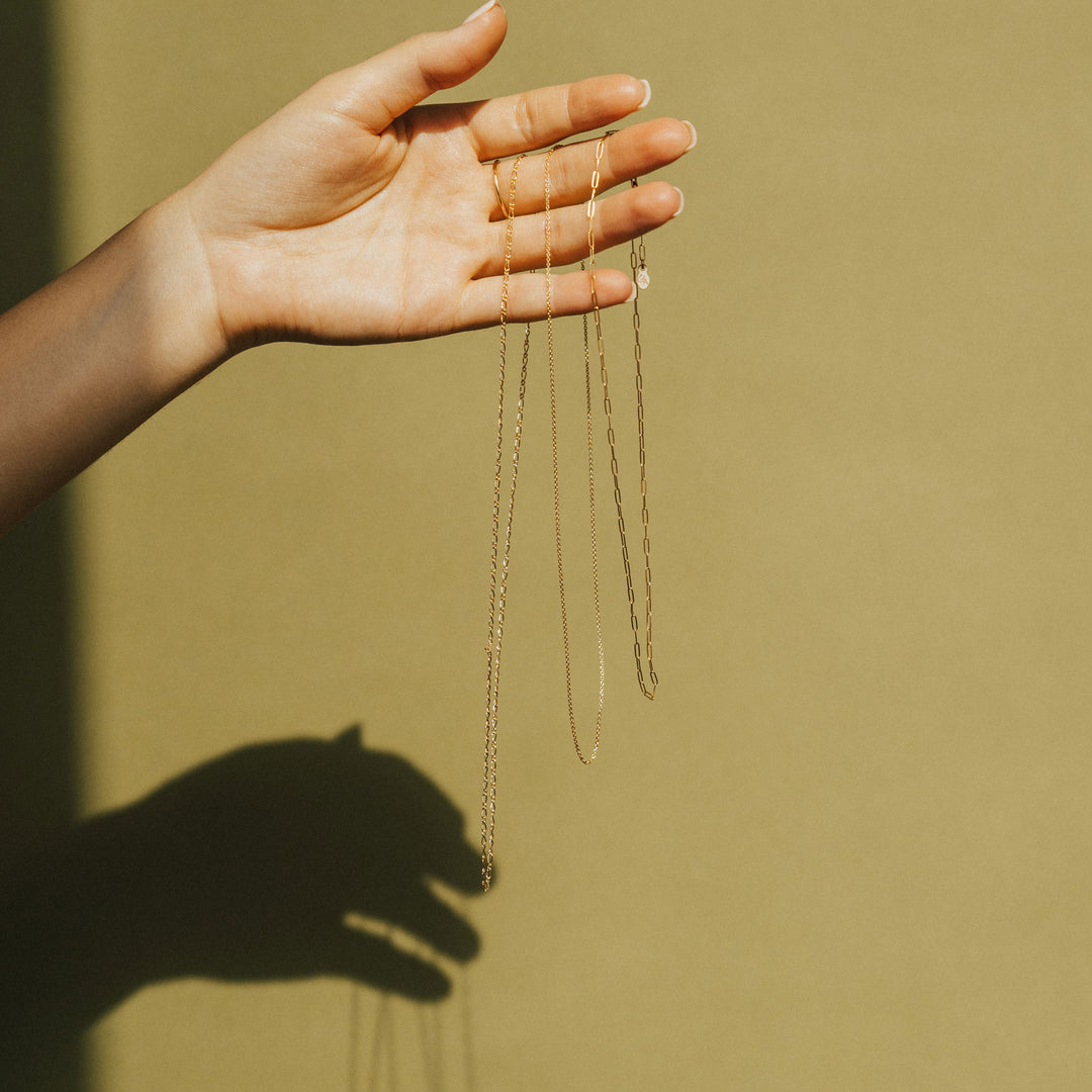Drawn Chain Necklace - 14K Solid Gold