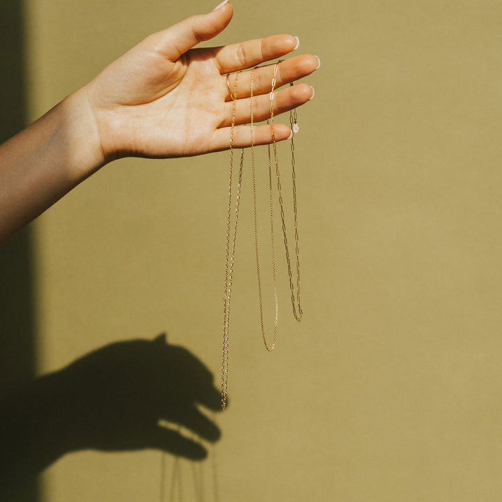 Drawn Chain Necklace - 14K Solid Gold
