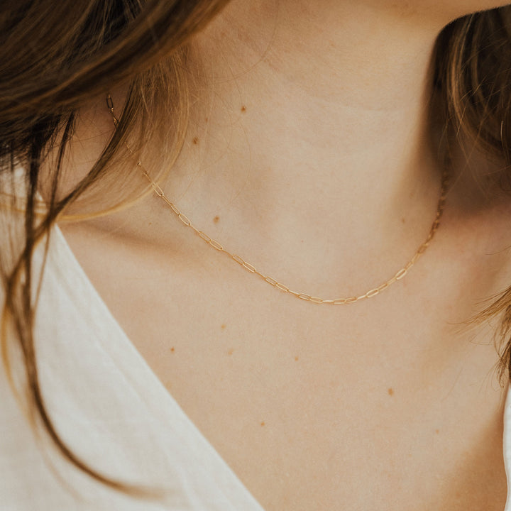 Drawn Chain Necklace - 14K Solid Gold