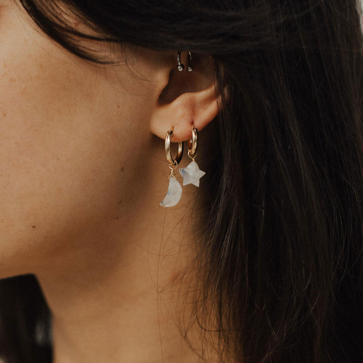 Moonstone Celestial Hoops