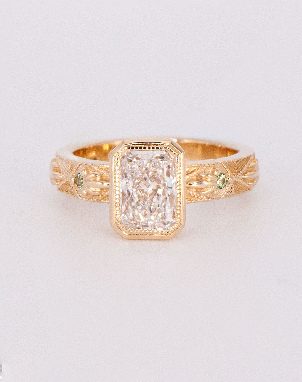 Josie's Custom Hand Engraved Engagement Ring – And Arlen