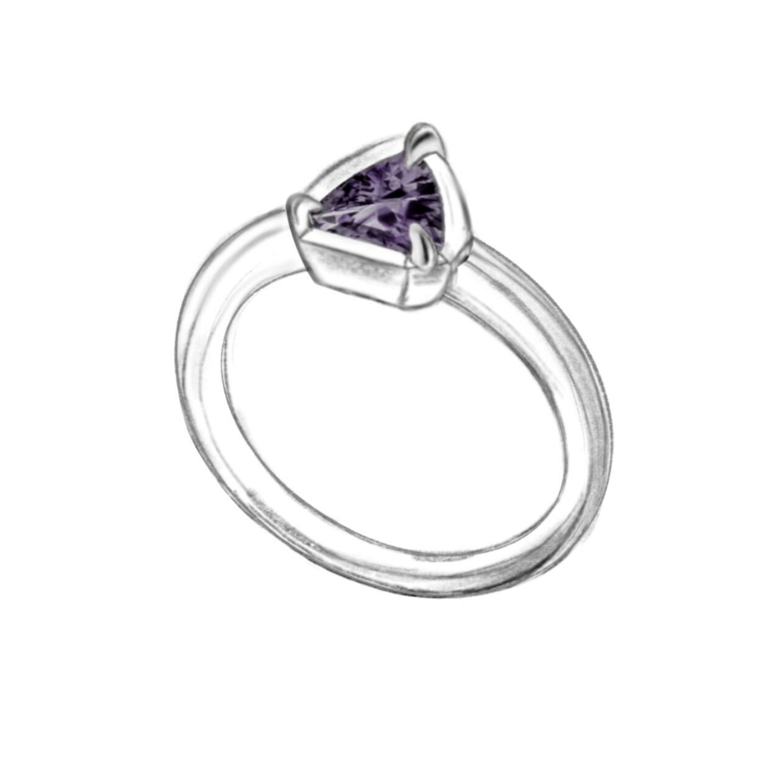 Purple Spinel Collet Ring