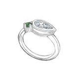 Diamond + Garnet Duo Ring