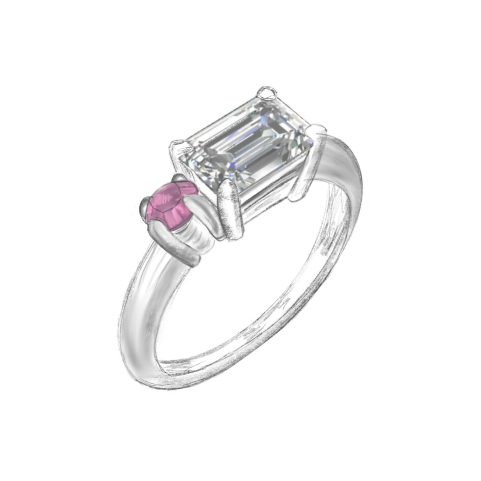Diamond + Spinel Duo Ring