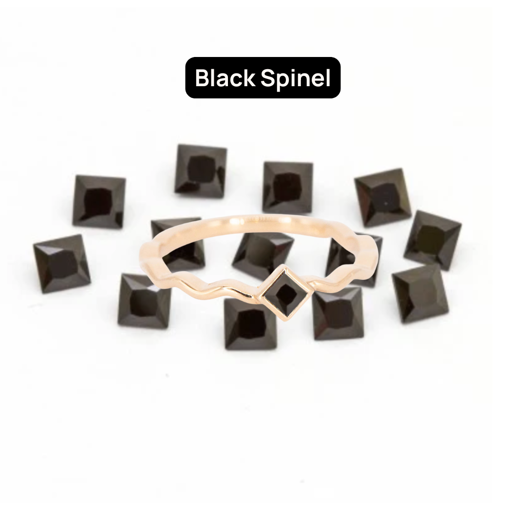Princess Cut Gemstones for Squiggle Ring