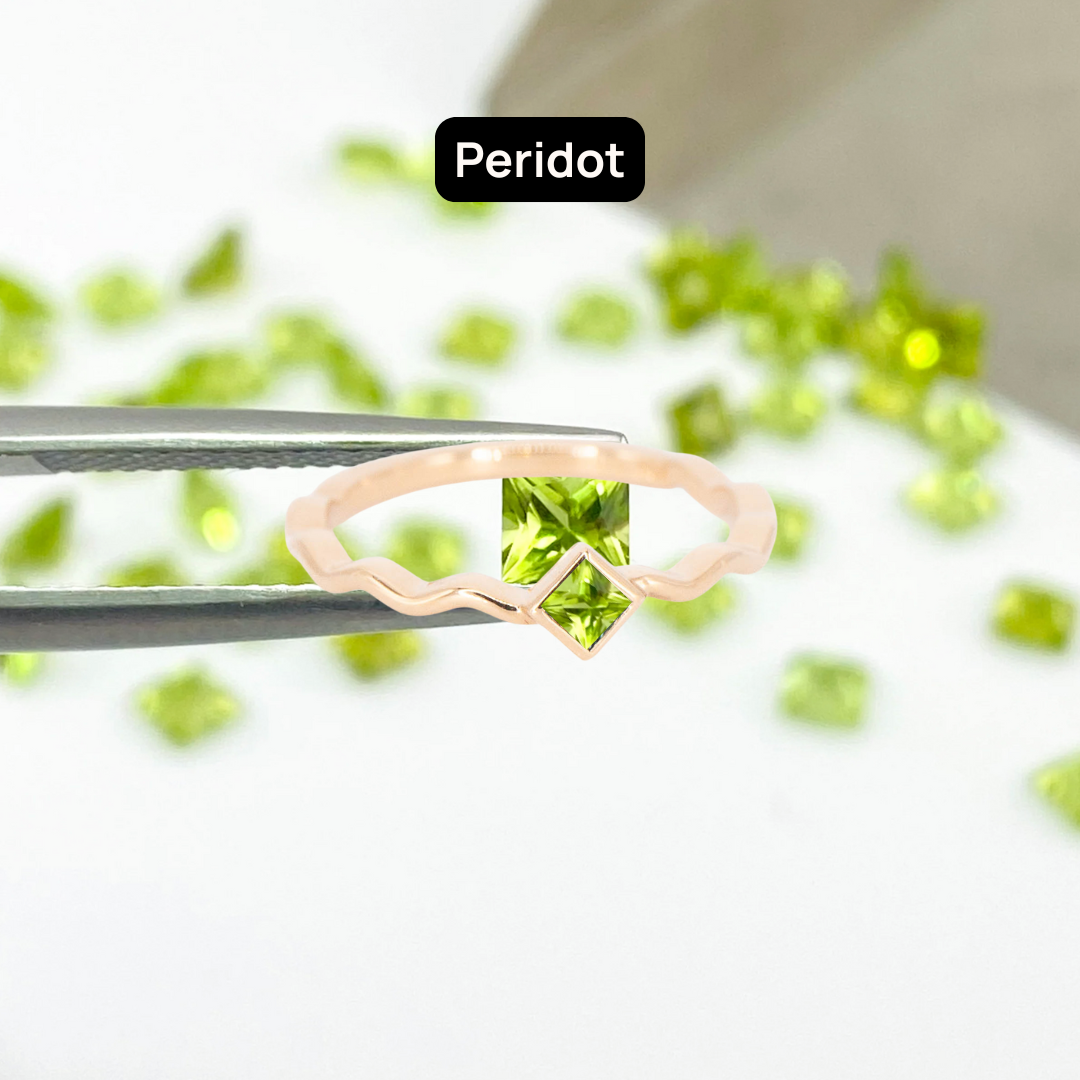 Princess Cut Gemstones for Squiggle Ring