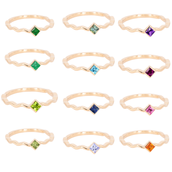 Princess Cut Gemstones for Squiggle Ring