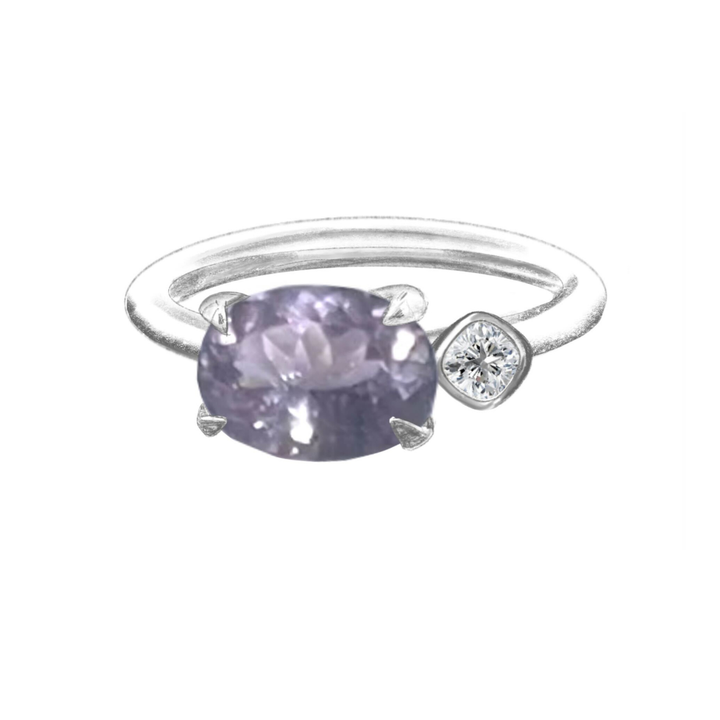 Spinel + Diamond Duo Ring