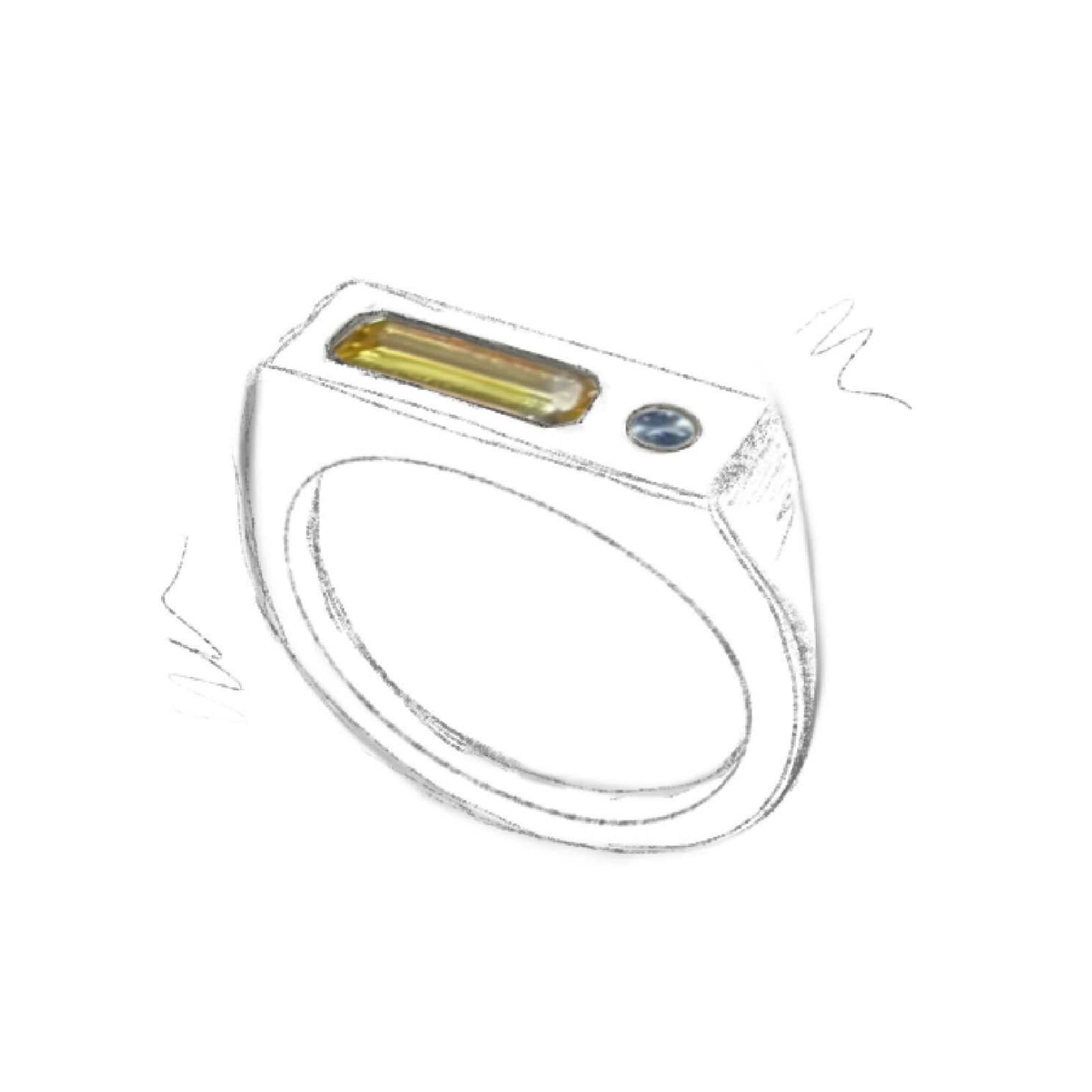 Yellow + Blue Sapphire Flat Top