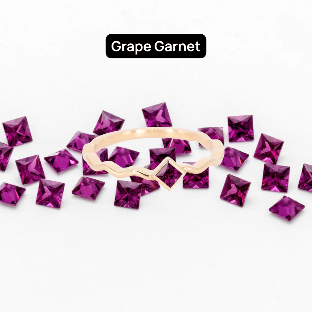 Princess Cut Gemstones for Squiggle Ring
