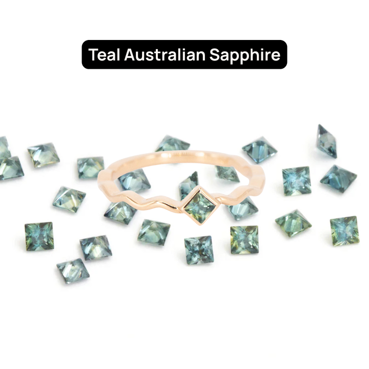 Princess Cut Gemstones for Squiggle Ring