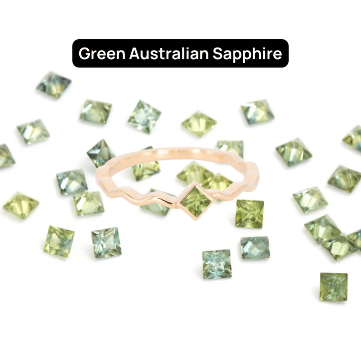 Princess Cut Gemstones for Squiggle Ring