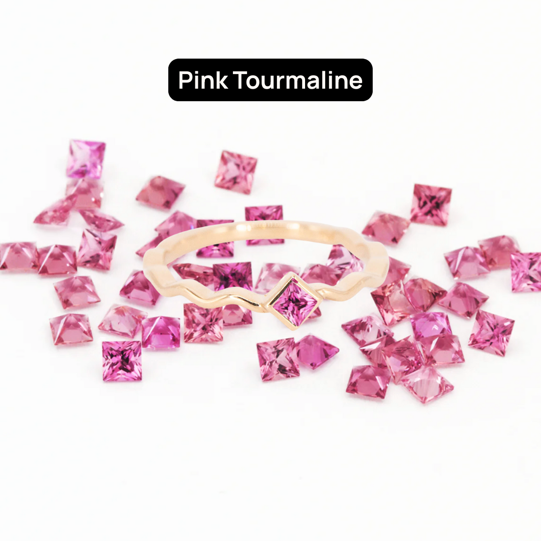 Princess Cut Gemstones for Squiggle Ring