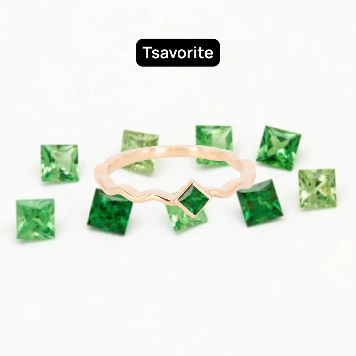 Princess Cut Gemstones for Squiggle Ring
