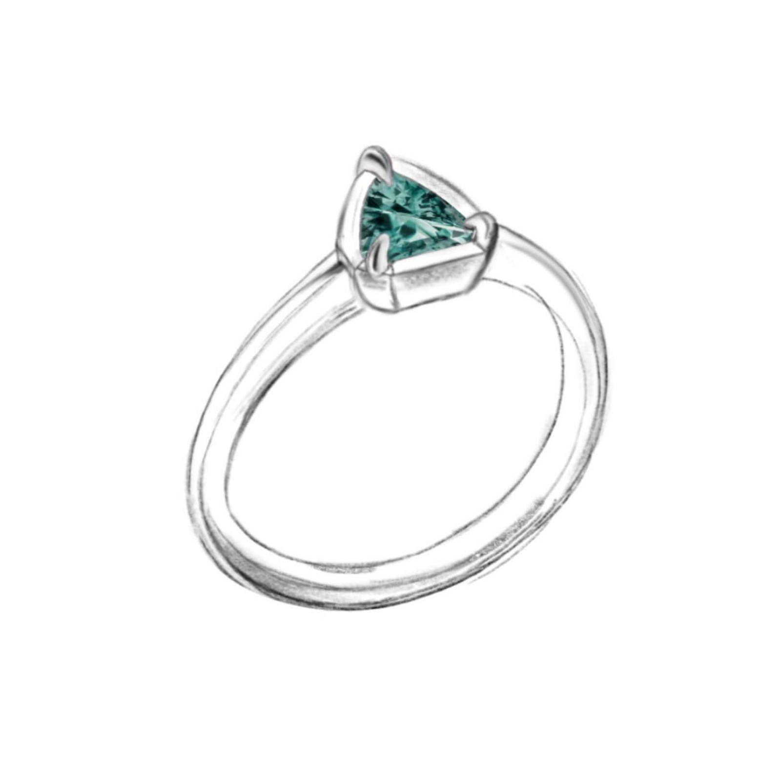 Green Tourmaline Collet Ring