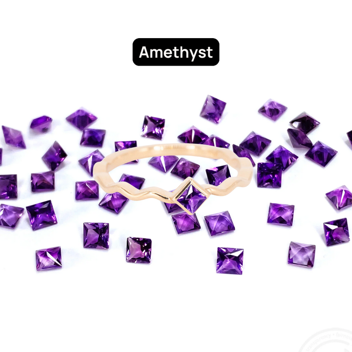 Princess Cut Gemstones for Squiggle Ring