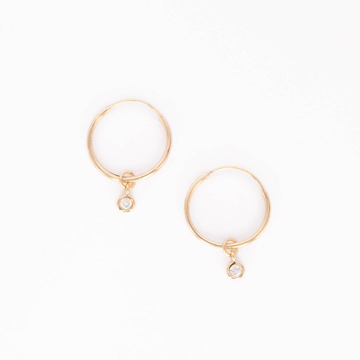 Diamond Endless Hoops - Solid Gold