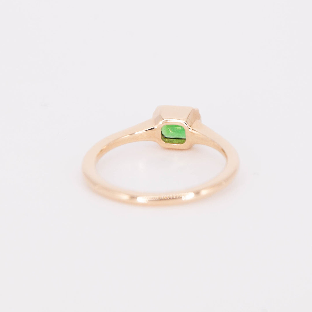 Chrome Tourmaline Collet Ring