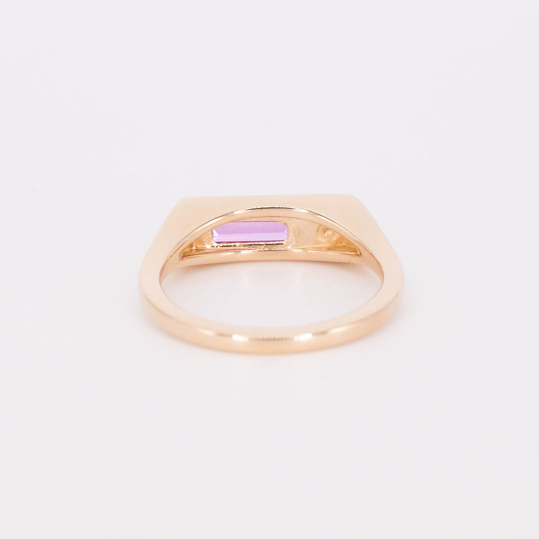 Pink + Orange Sapphire Flat Top Ring