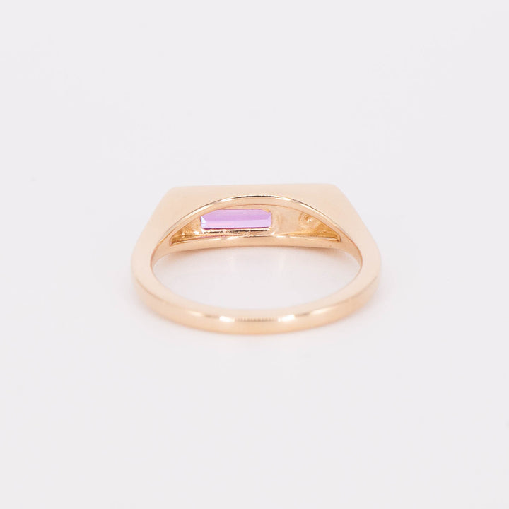 Pink + Orange Sapphire Flat Top Ring