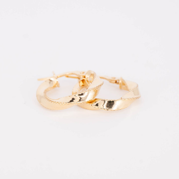 Twisted Hoops - 14K Solid Gold