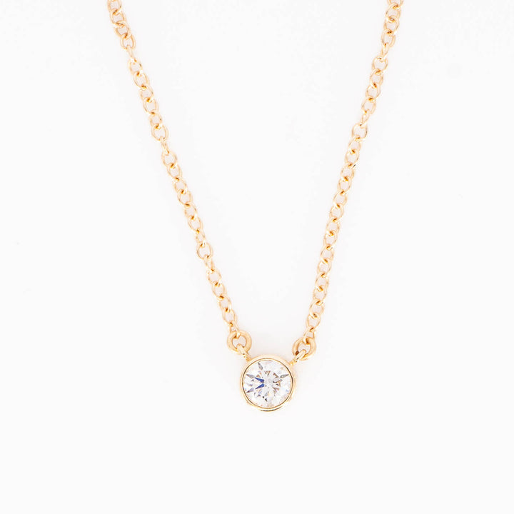 Diamond Dot Necklace - 14K Solid Gold