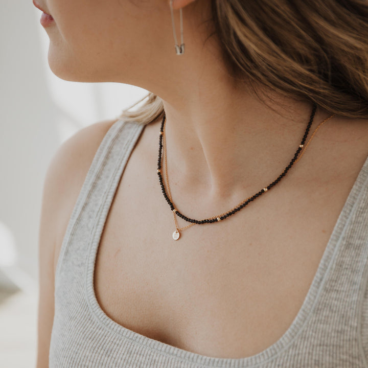 Obsidian Beaded Necklace