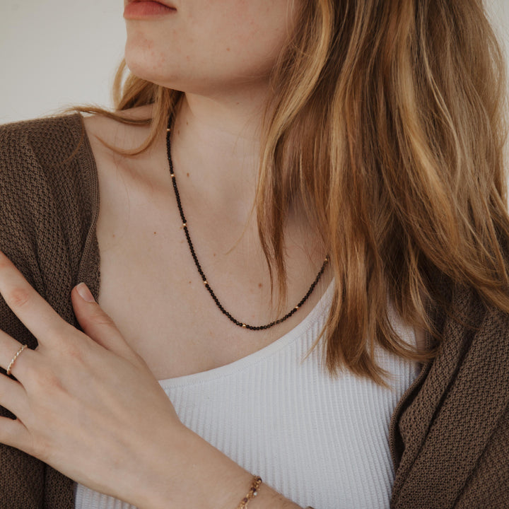 Obsidian Beaded Necklace