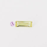 Green + Pink Sapphire Flat Top Ring