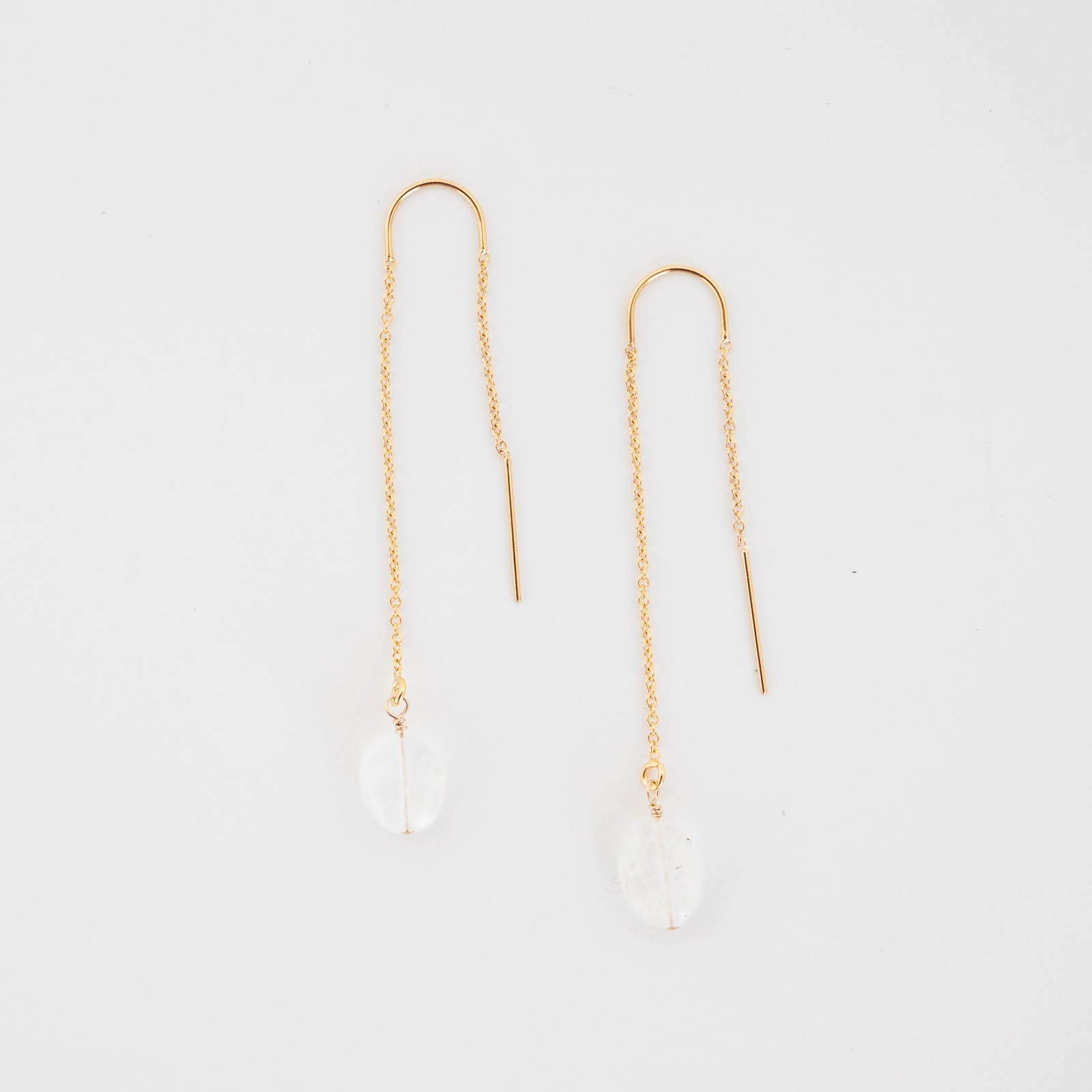 Moonstone threader earrings shop