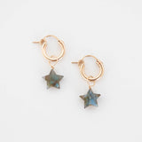 Labradorite Star Hoops
