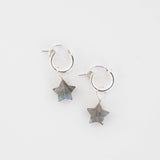 Labradorite Star Hoops