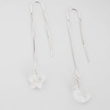 Moonstone Celestial Threader Earrings