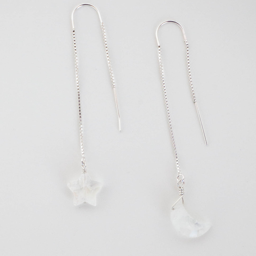 Moonstone Celestial Threader Earrings