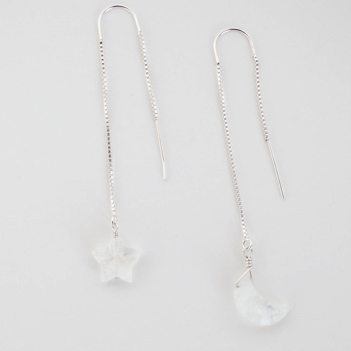Moonstone Celestial Threader Earrings