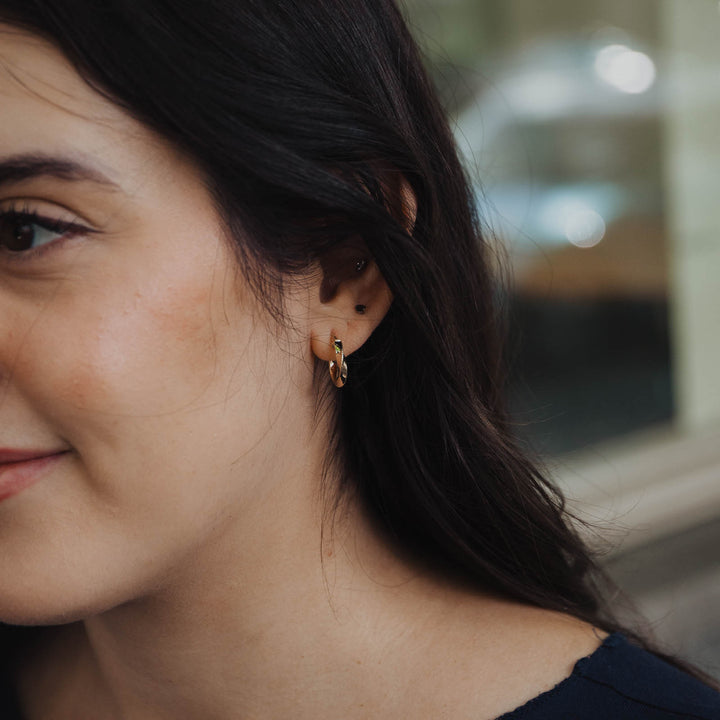 Twisted Hoops - 14K Solid Gold