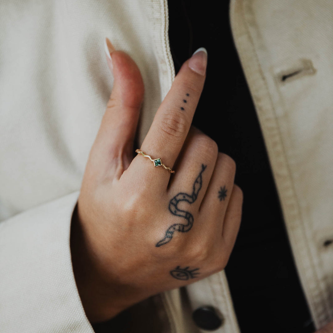 London Blue Topaz Squiggle Ring