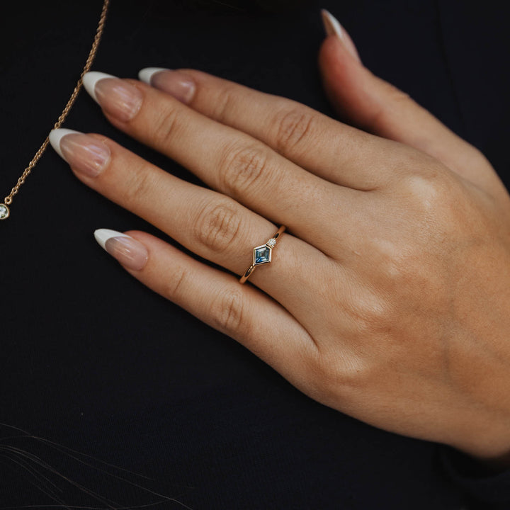 Sapphire + Diamond Duo Ring