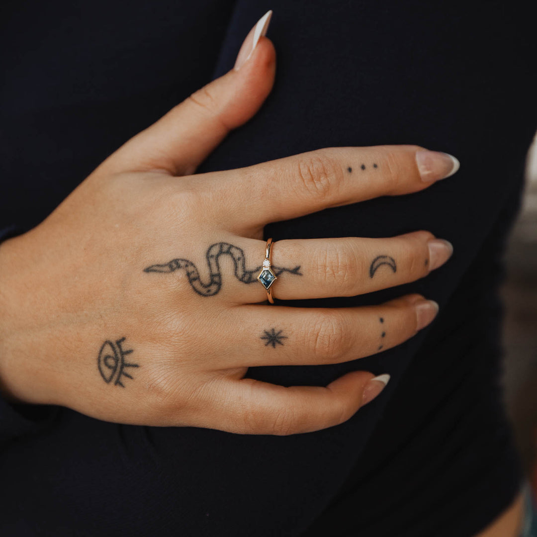 Sapphire + Diamond Duo Ring