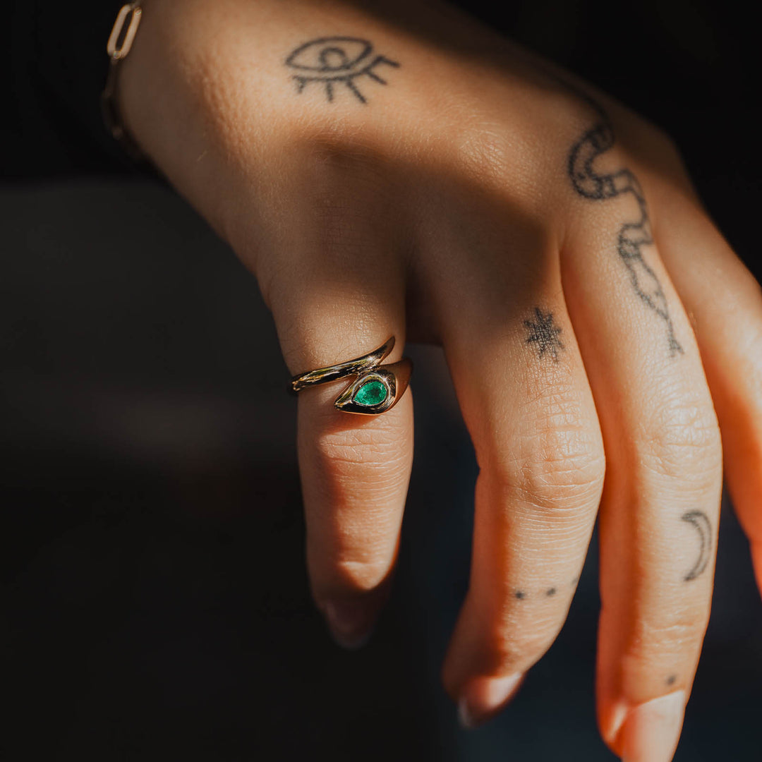 Emerald Medusa Ring