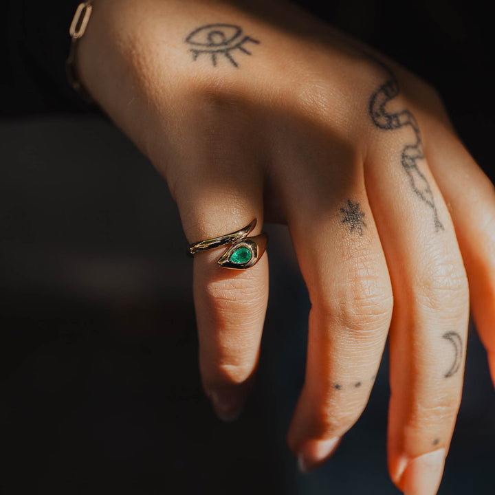 Emerald Medusa Ring